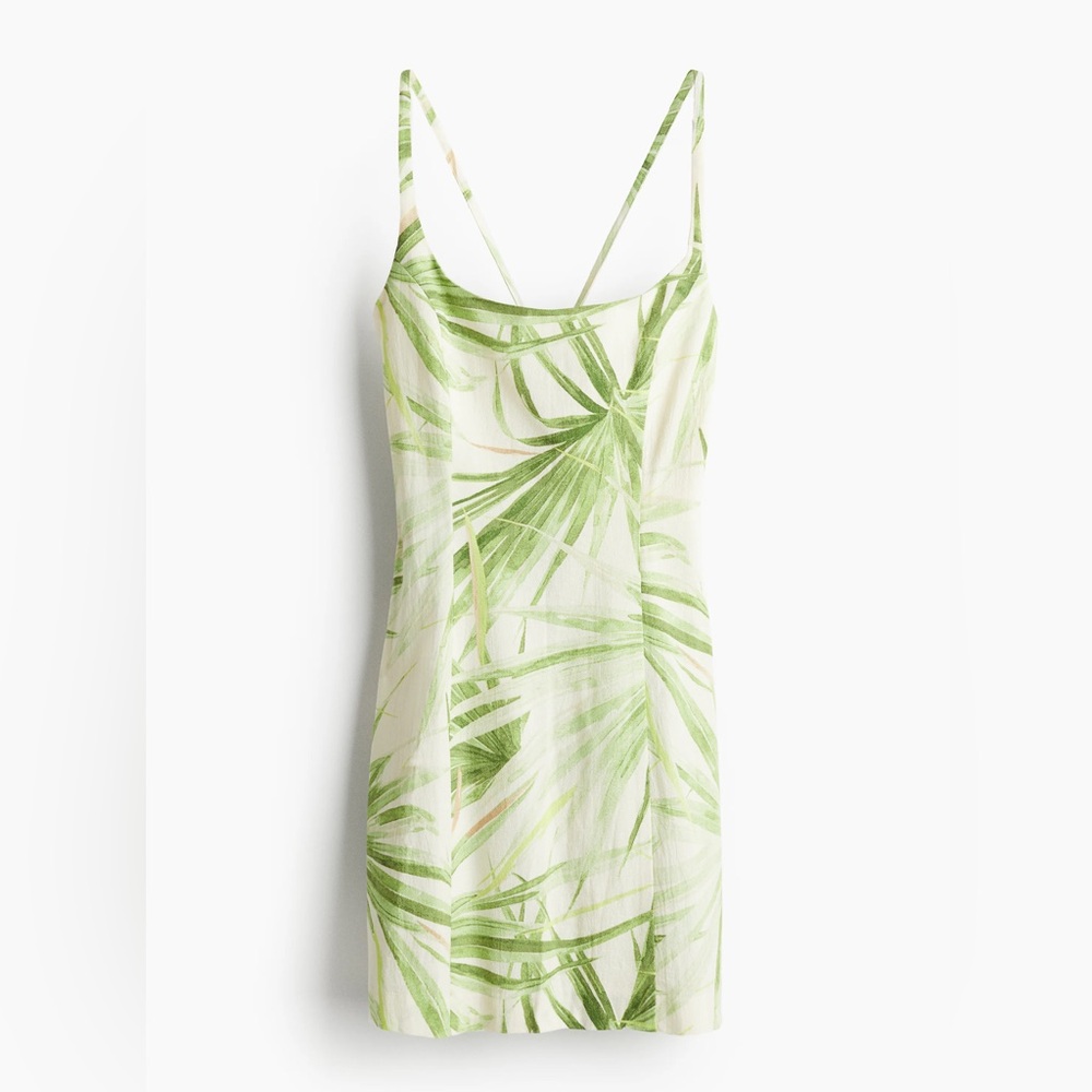 Green Leaf Print 100% Cotton Dress